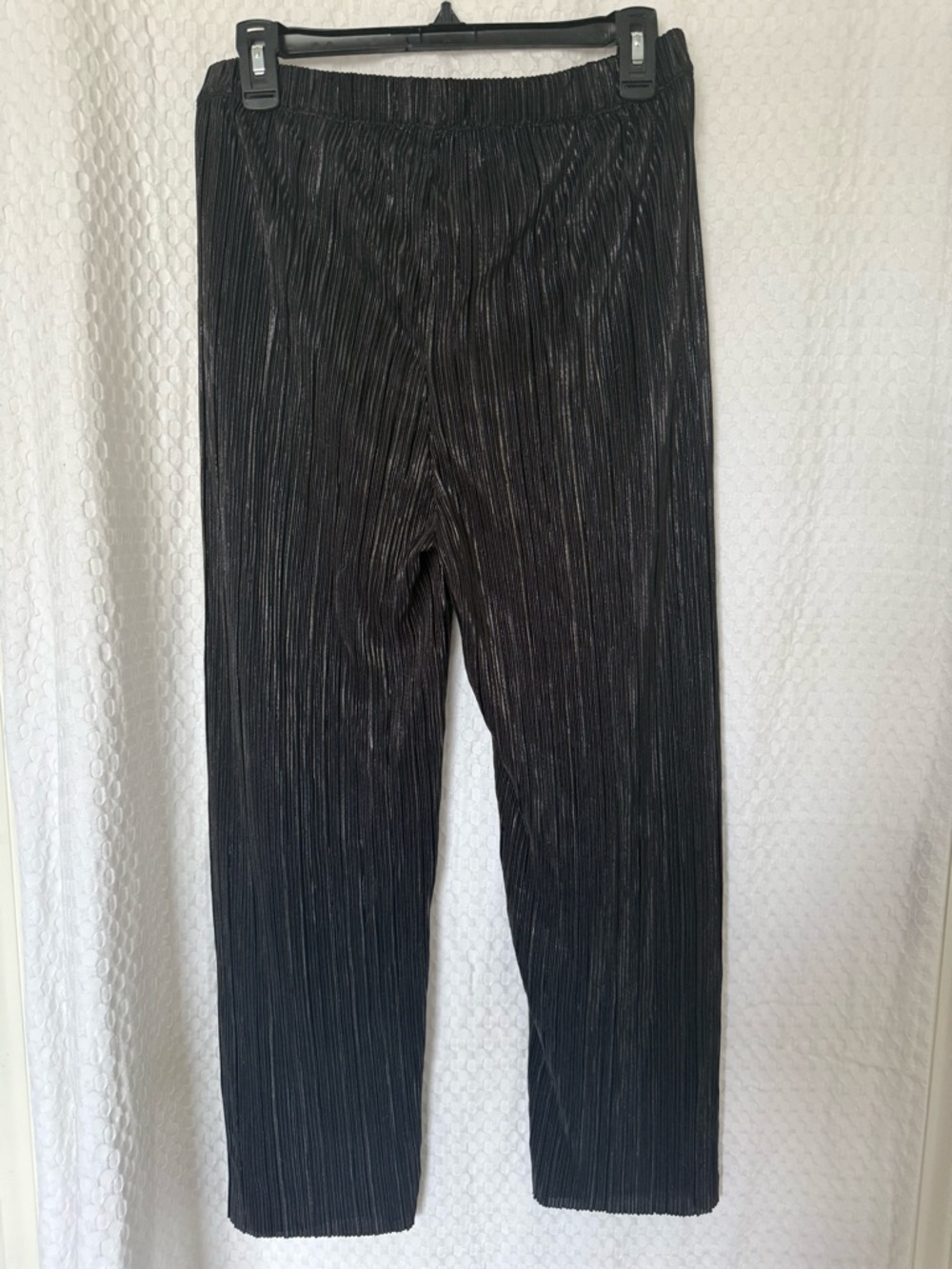 OAK + FORT Black Pleated Two Piece Set Shimmer Tank & Pants Size M - Picture 7 of 7